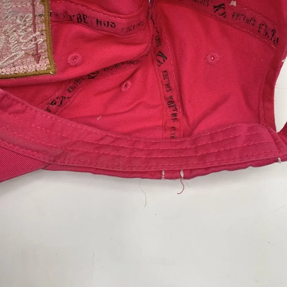 Distressed Live Laugh Love Strapback Hat Baseball Cap Hot Pink Adjustable Womens